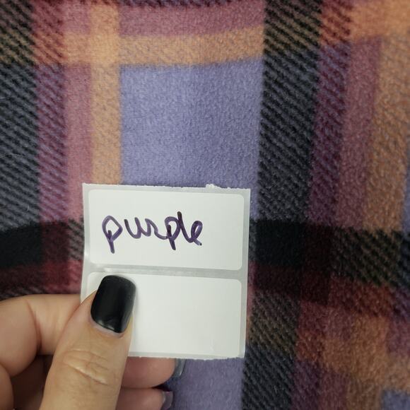 SAGE Collective Women's S Fuzzy Lined Plaid Shacket Purple Western Fall Casual - Picture 11 of 11